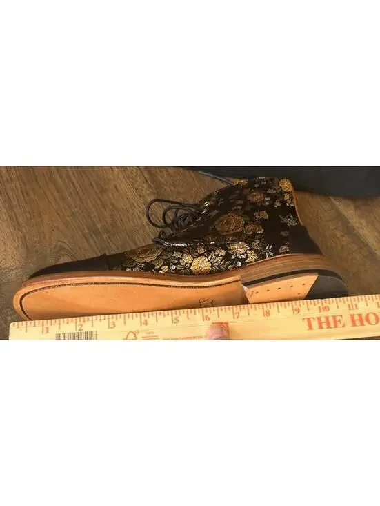 Taft Floral  Sz 5 Jack Cap Toe Leather Ankle Boots  NEW W/BOX Handcrafted SPAIN - Picture 11 of 12